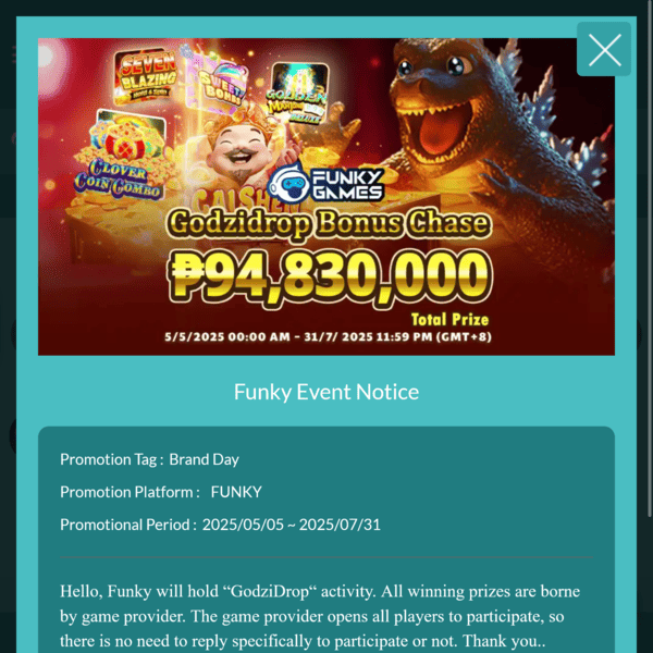 Funky Event Notice BouncingBall8 Casino